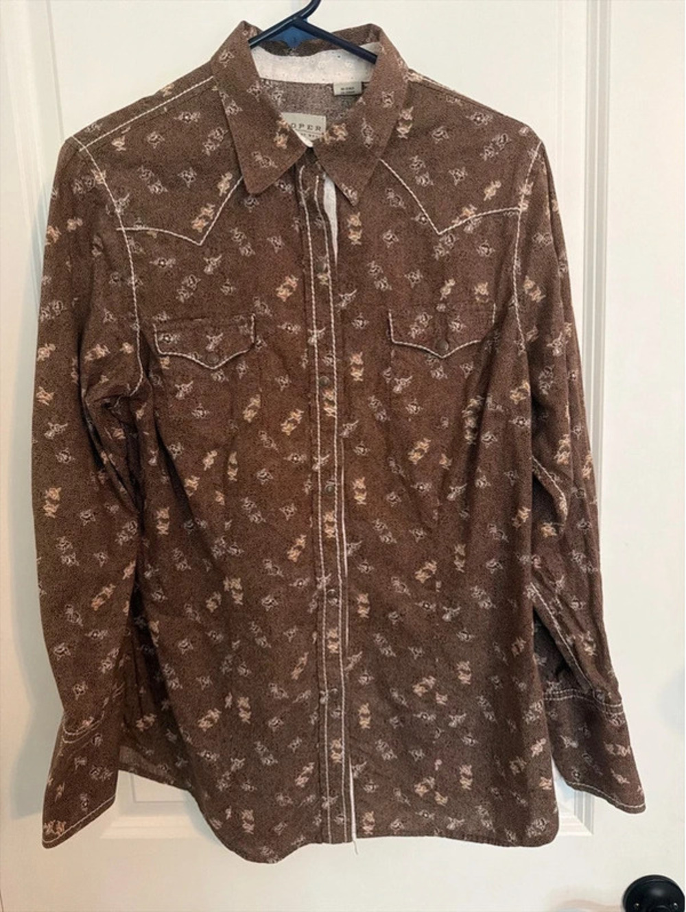 Roper Wear The West Women’s Brown Floral Western Pearl Snap Shirt